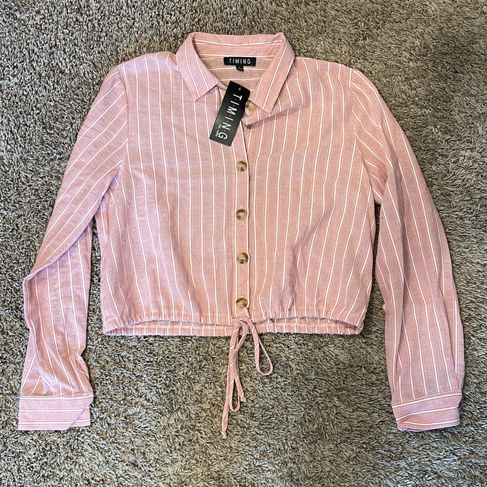 Button Down Long Sleeve Blouse
